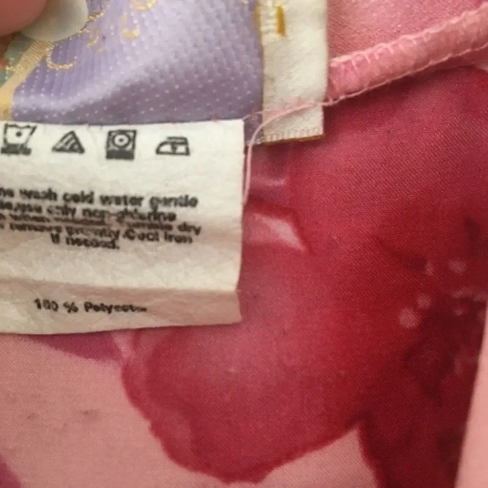 Vtg Y2k California Dynasty pink Floral Kaftan Casual 1-size wrap silky Robe Lady